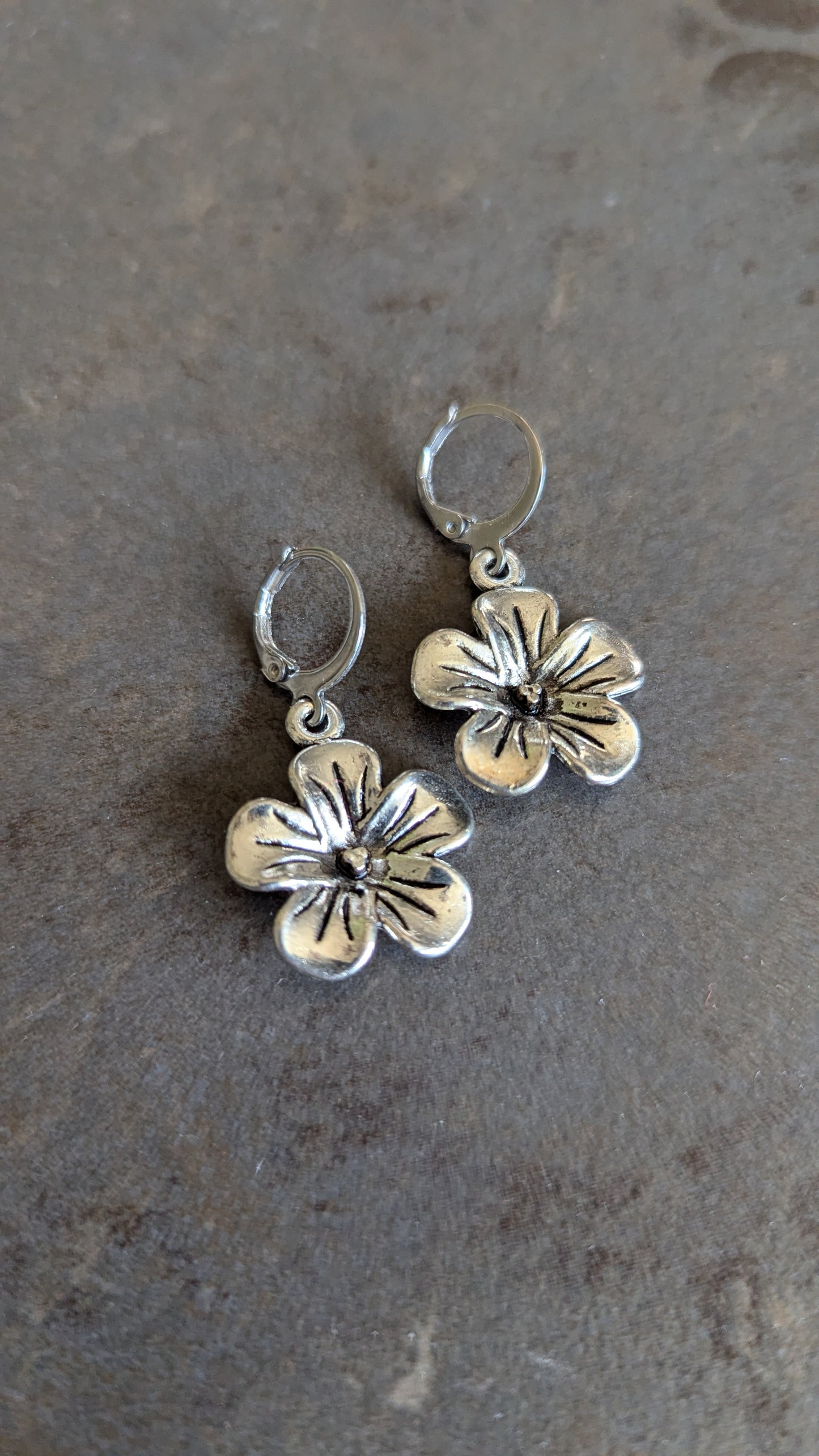 Pewter Flower Earrings