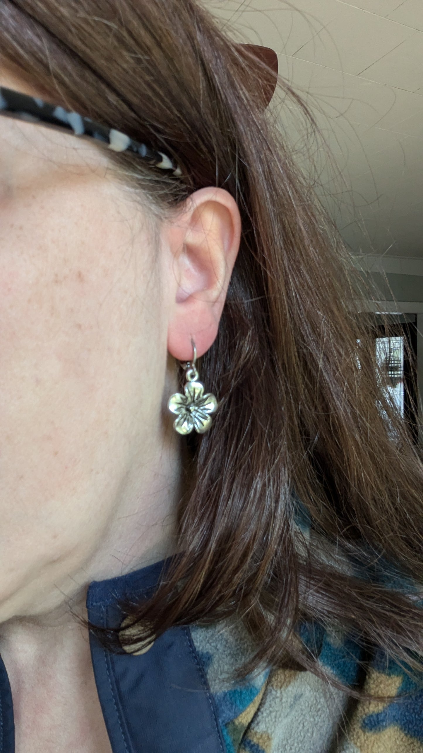 Pewter Flower Earrings