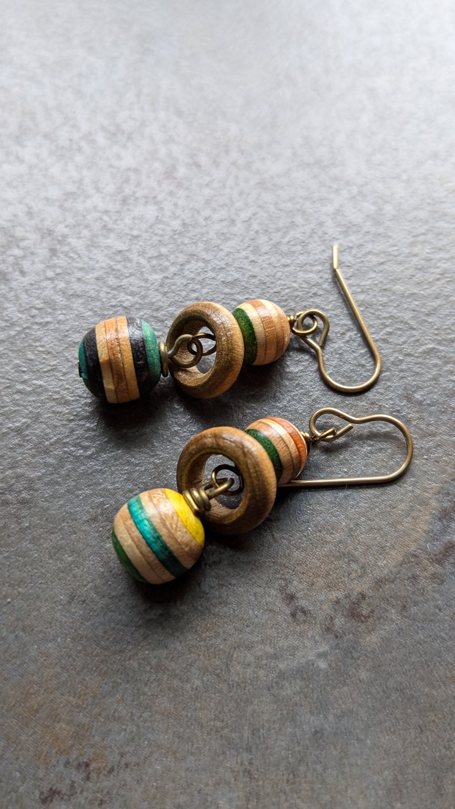 Linked Skateboard Bead Earrings