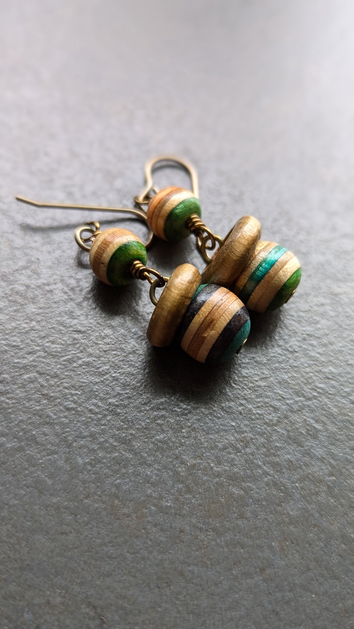 Linked Skateboard Bead Earrings