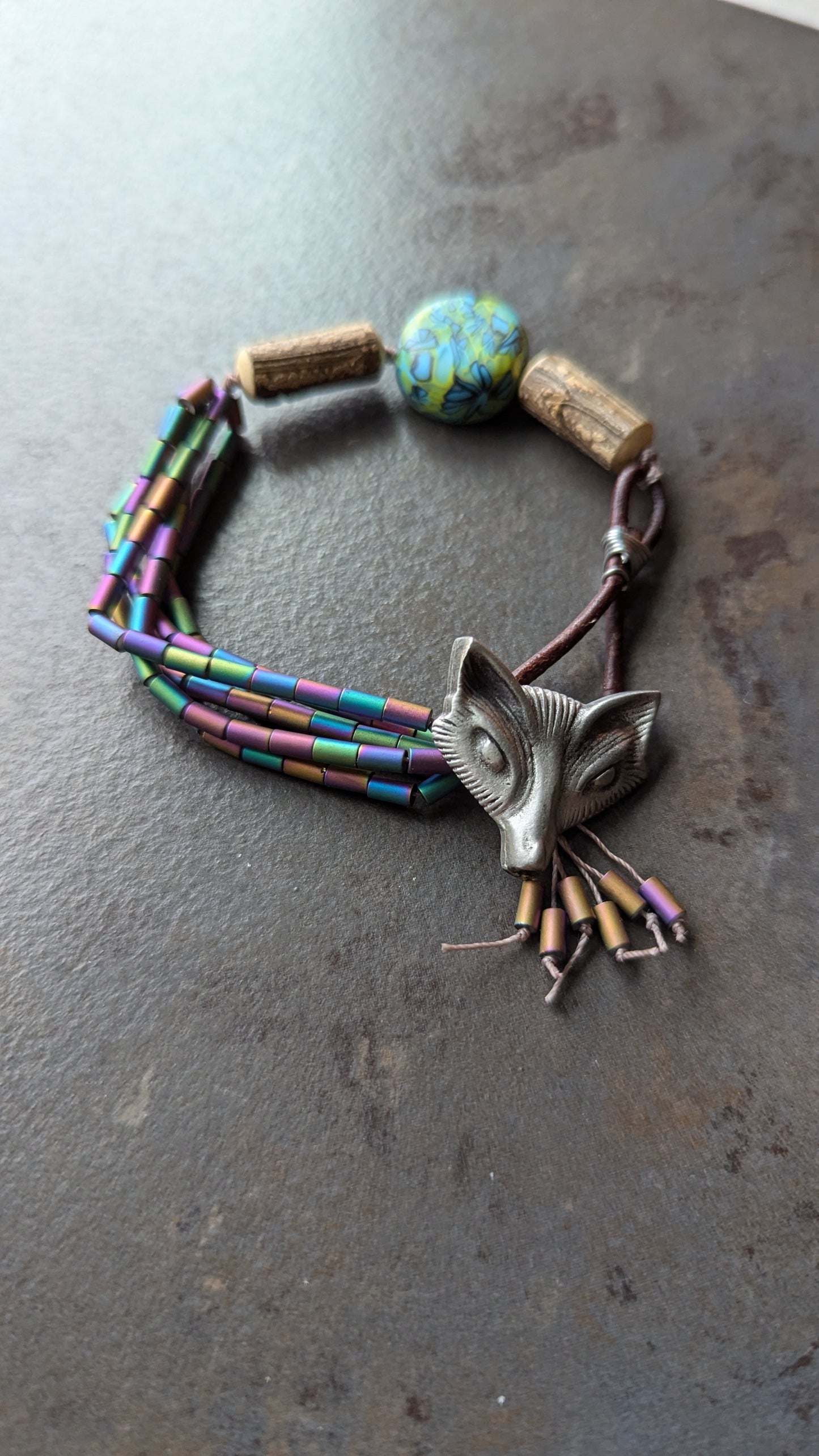 Knotted Bracelet with Fox