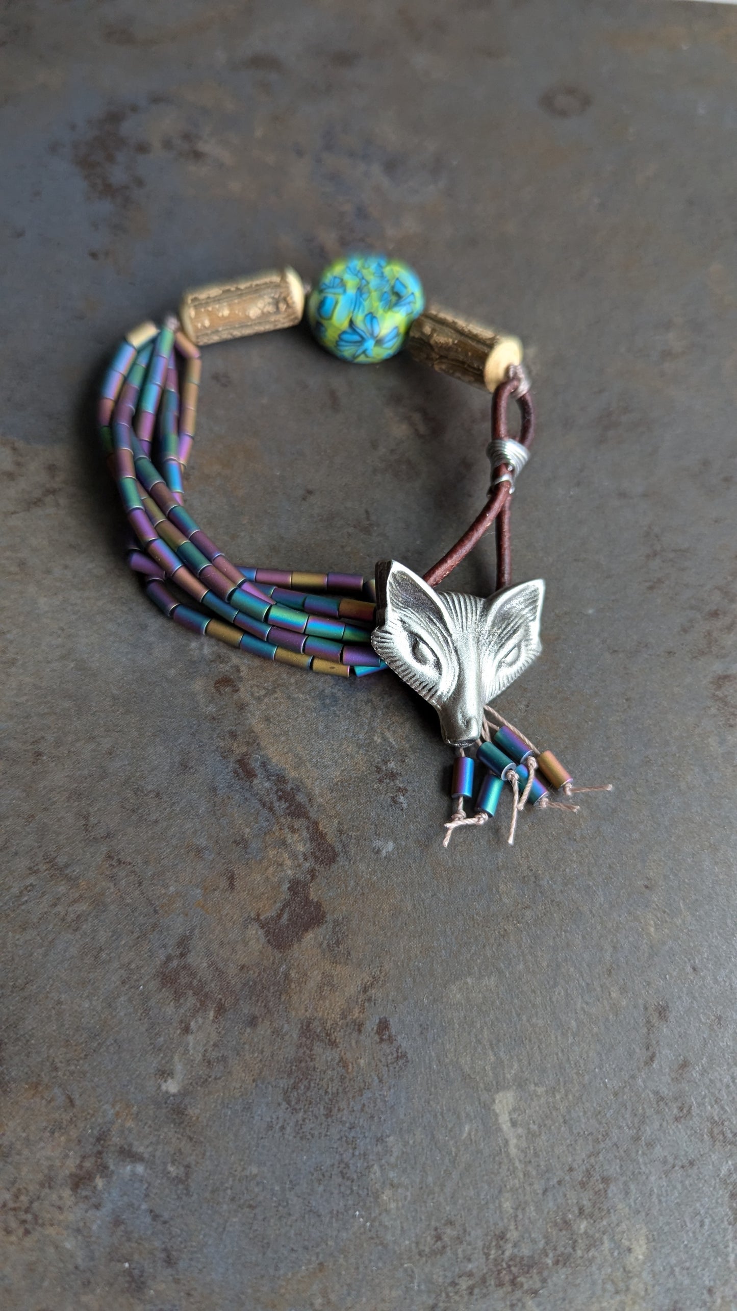 Knotted Bracelet with Fox