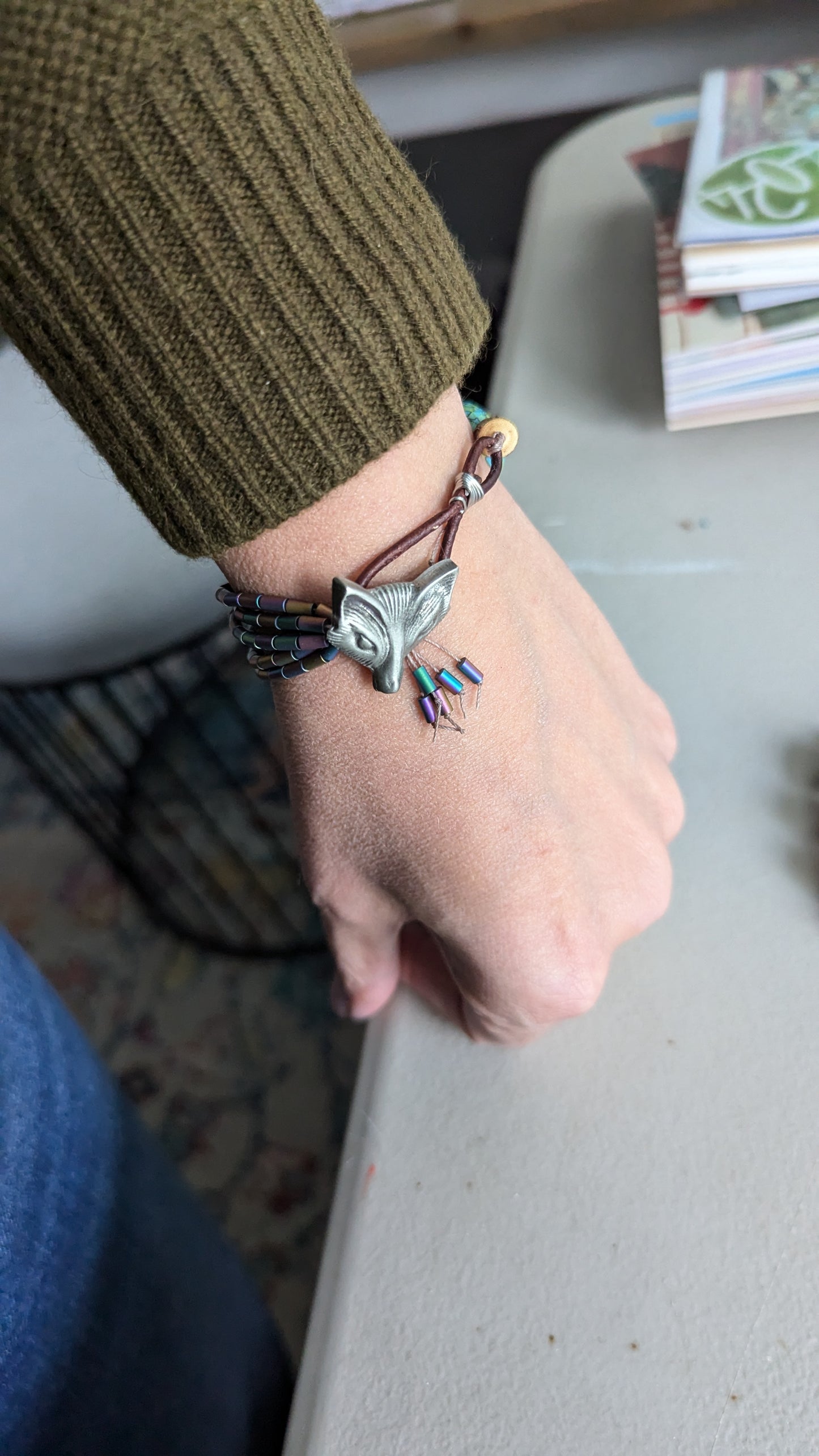 Knotted Bracelet with Fox