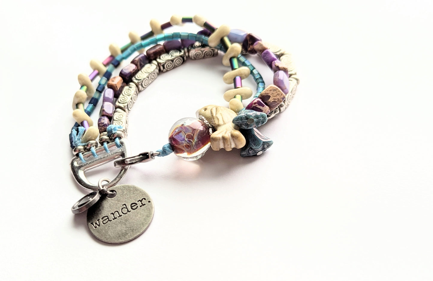 Multi Strand Beaded Bird Bracelet