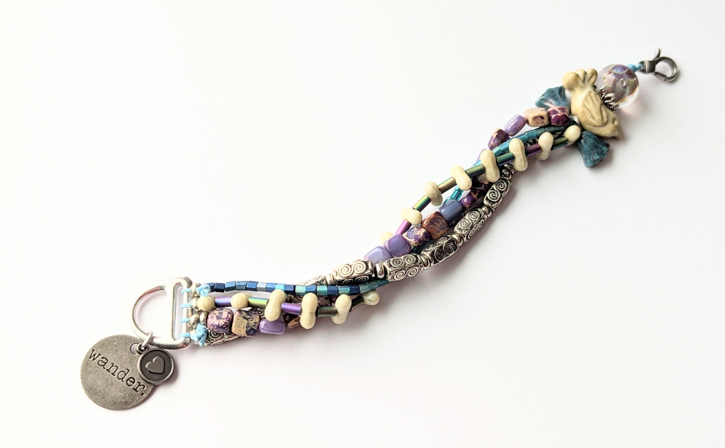 Multi Strand Beaded Bird Bracelet