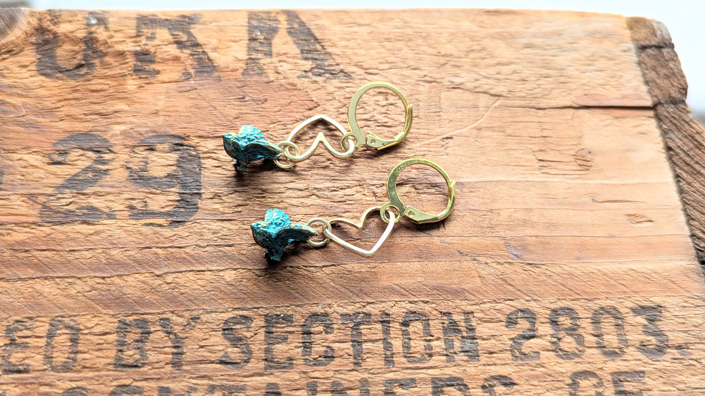 Birds and Hearts Earrings