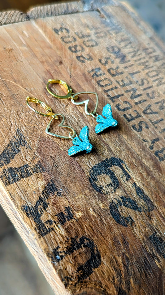 Birds and Hearts Earrings