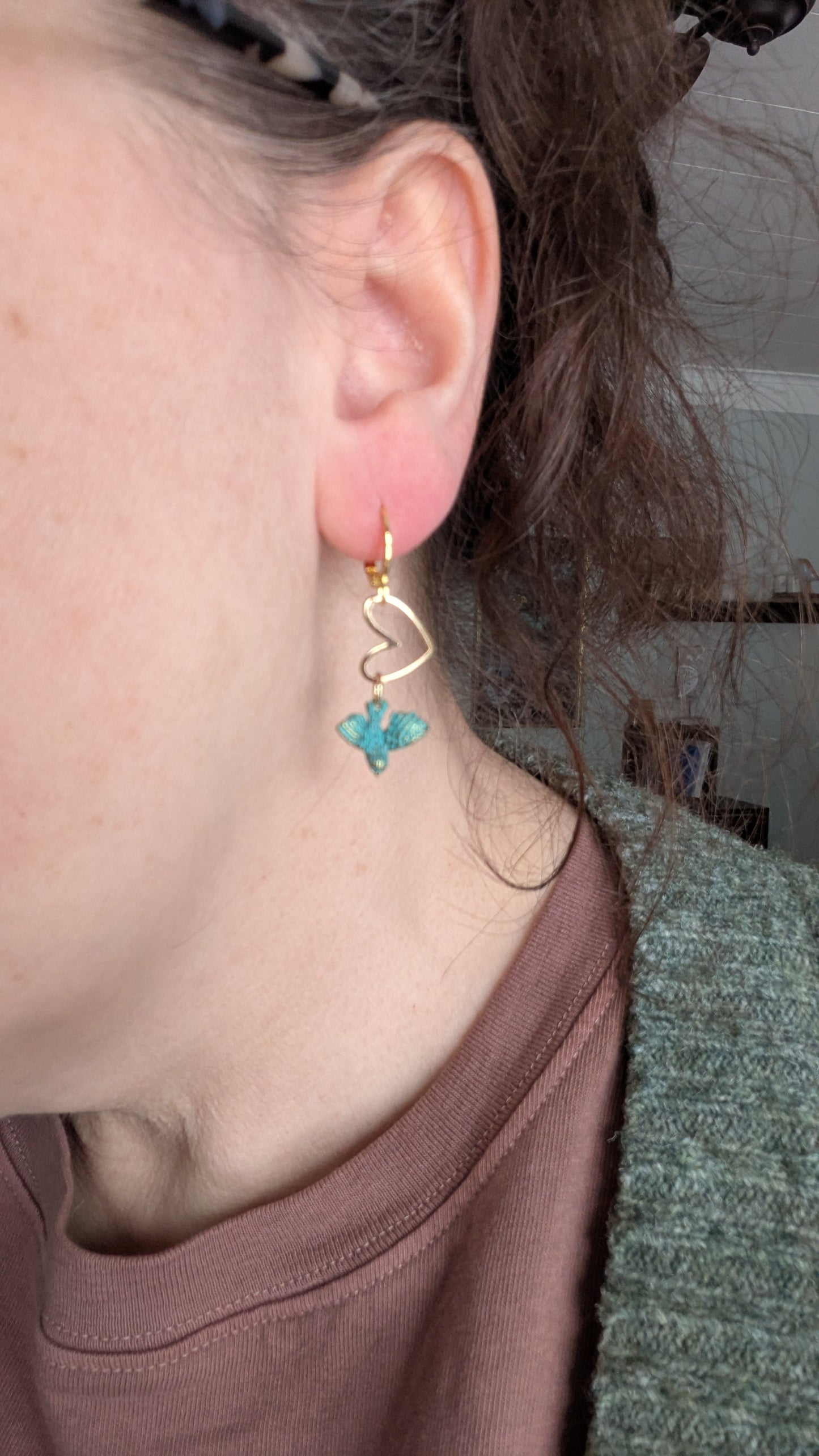 Birds and Hearts Earrings