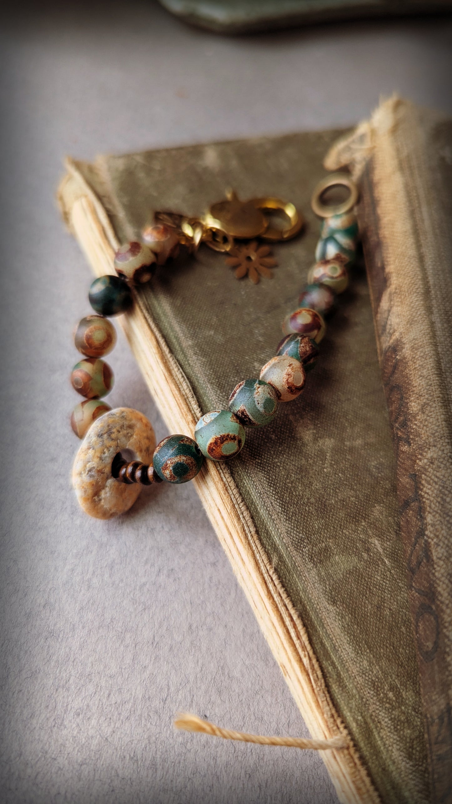 Brass and Agate Bracelet