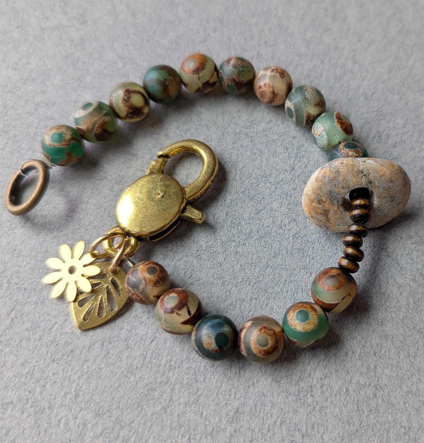 Brass and Agate Bracelet