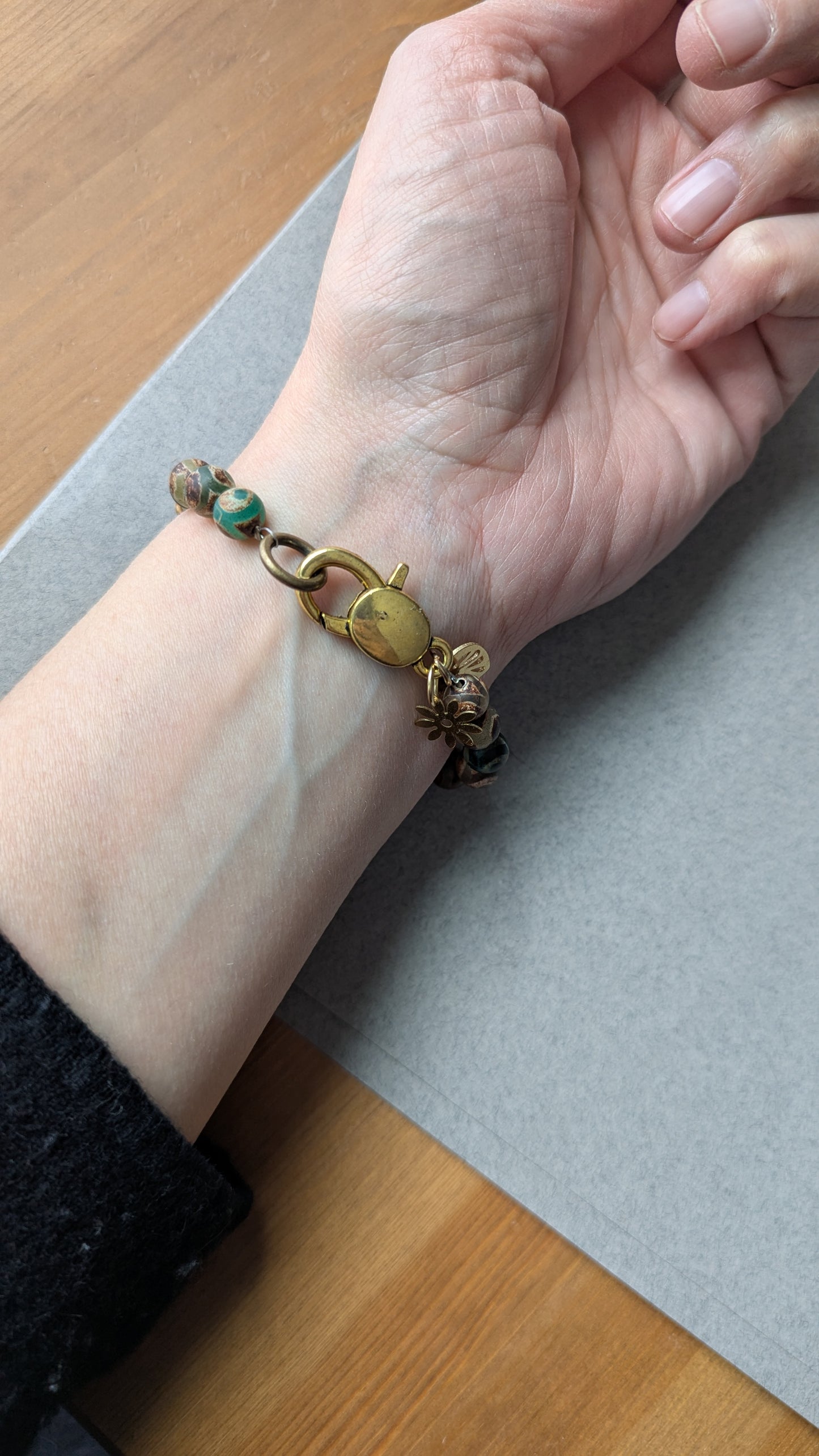 Brass and Agate Bracelet